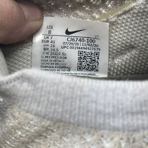 Nike Summit Cream Air VaporMax Flyknit 2020 Athletic Sneaker Shoes Size 8 - Picture 8 of 8